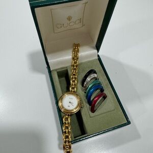 Gucci Women's Gold Watch with Colorful Bezels
